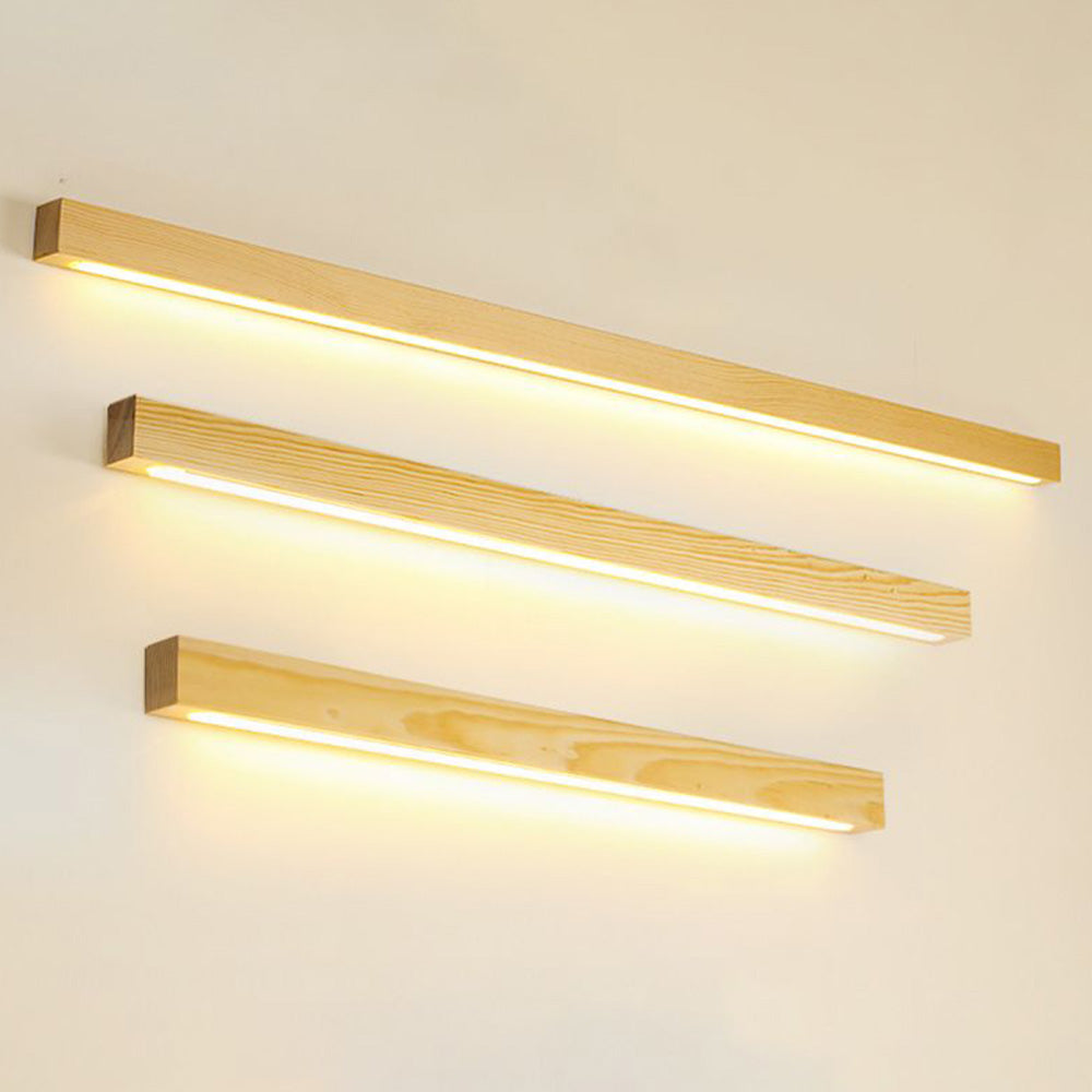 Ozawa Minimalista Lineal LED Madera Aplique de Pared Marrón/Madera