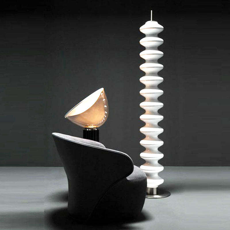Arisha Moderna Diseño Metal/Vidrio LED Lámpara de Pie Blanca