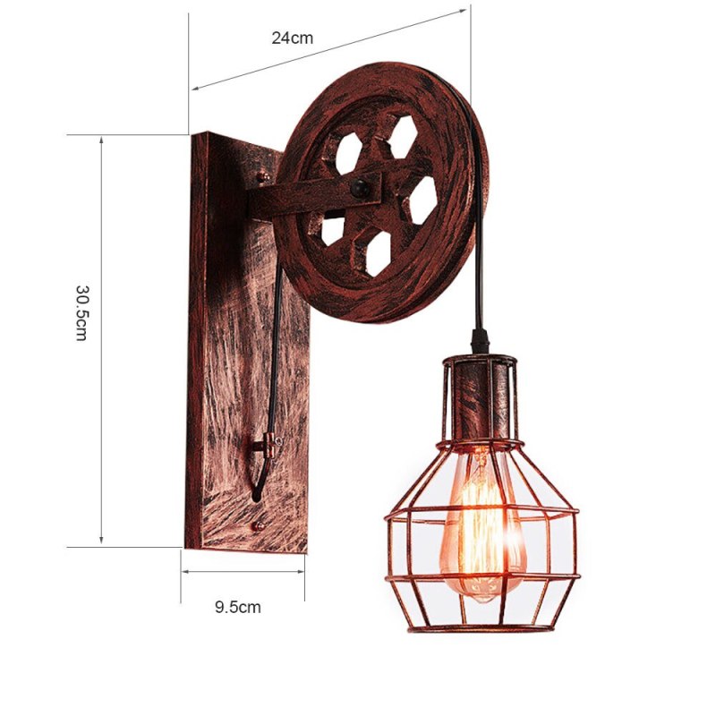 Alessio Vintage Industrial LED Aplique de Pared Bronce/Negra