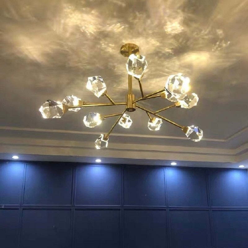 Kristy Moderno LED Lámpara Colgante Cobre/Cristal Dorada