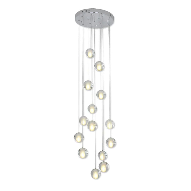 Hailie Moderna Bola Cristal Diseño Lámpara Colgante Plata