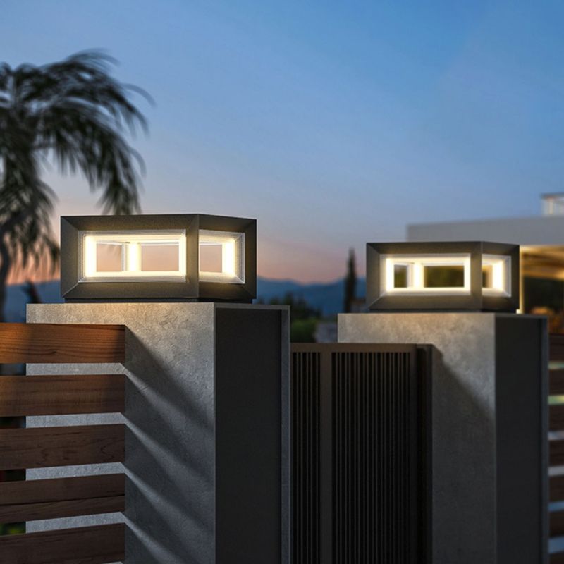 Riley Moderno Lámpara LED Exterior Cubo Metal Patio