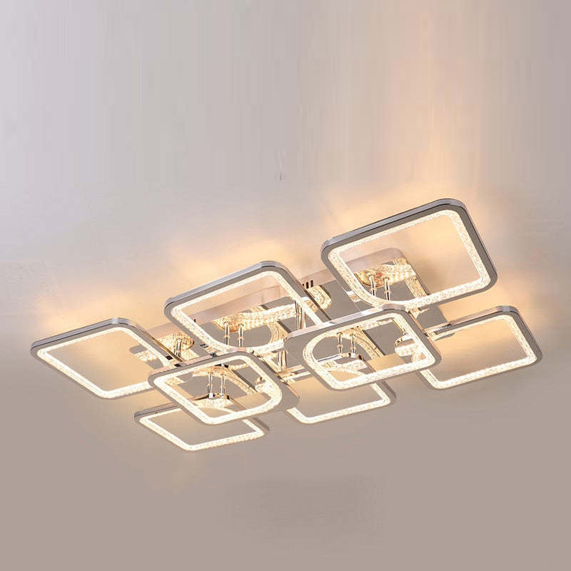 Lacey Moderna Cuadrada Metal LED Lámpara de Techo Blanca