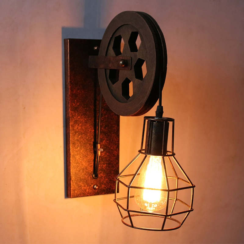 Alessio Vintage Industrial LED Aplique de Pared, Bronce/Negra