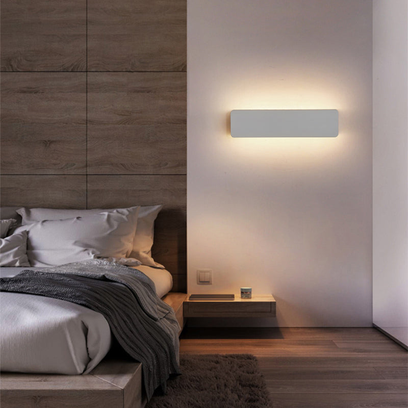 Auer Moderno LED Rectangular Metal Aplique de Pared Interior Blanco