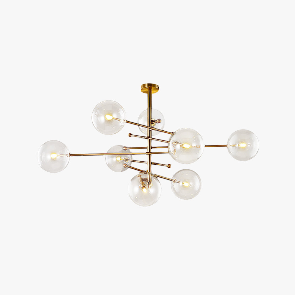 Valentina Moderna Diseño Lámpara Colgante de Bola, Negro/Oro, Multiluces