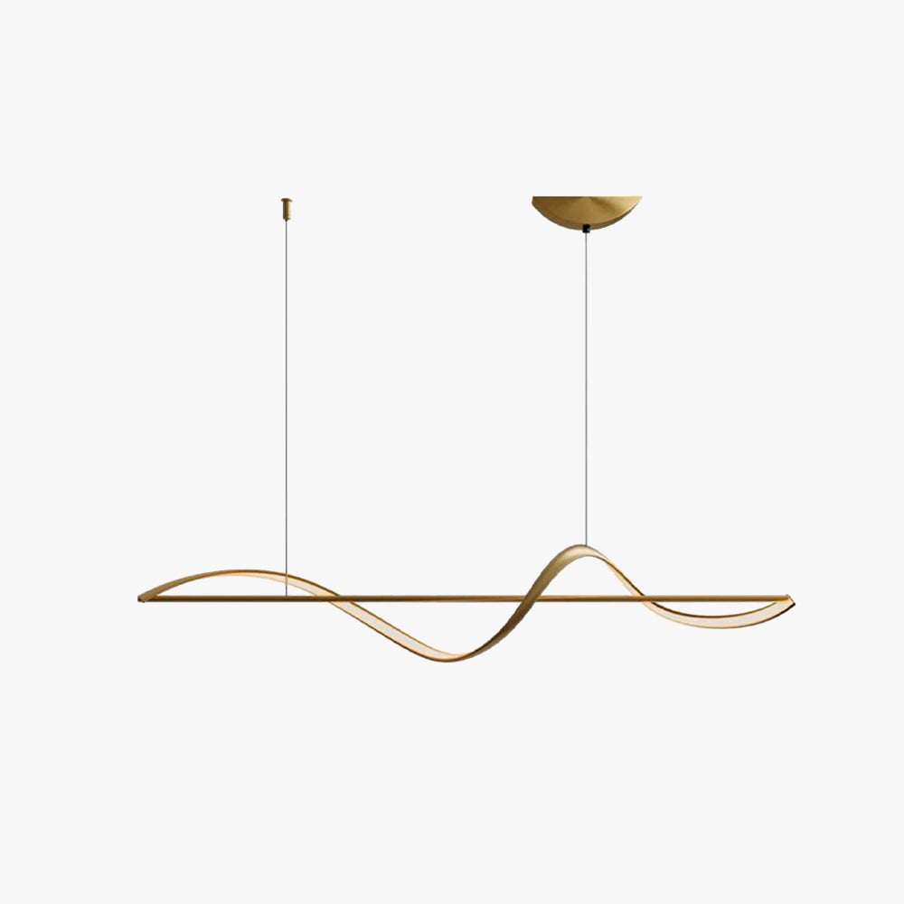 Louise Moderna Diseño Lineal Metal/Acrílico Lámpara Colgante, Negra/Dorada