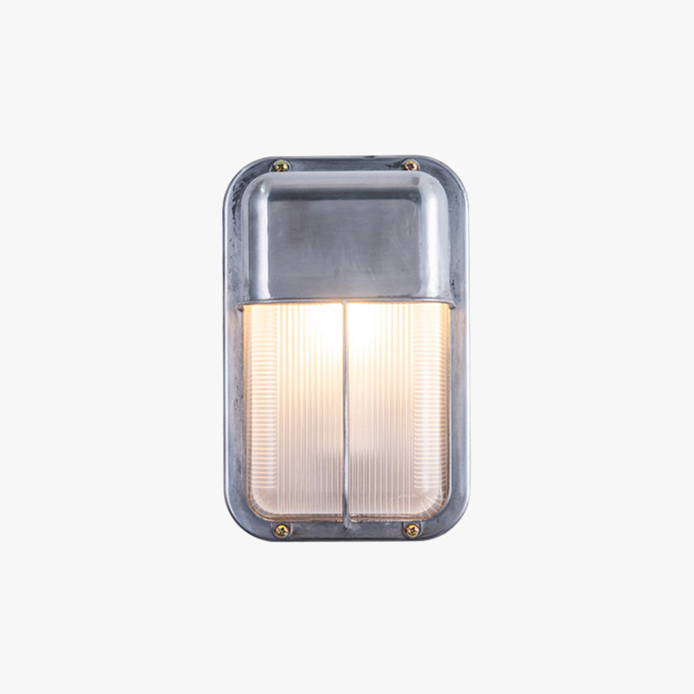 Orr Moderno Geométrico Metal LED Aplique de Pared Exterior, Plata
