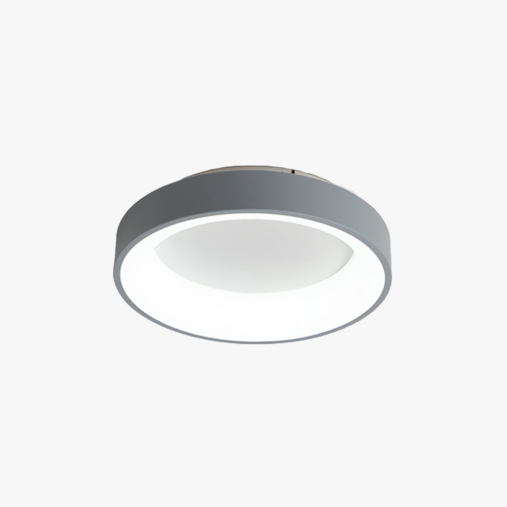 Quinn Moderna Redonda Metal LED Lámpara de Techo Blanca/Gris