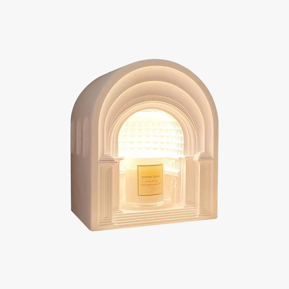 Félicie Moderna Diseño Yeso Lámpara de Mesa 2 Estilos Blanca