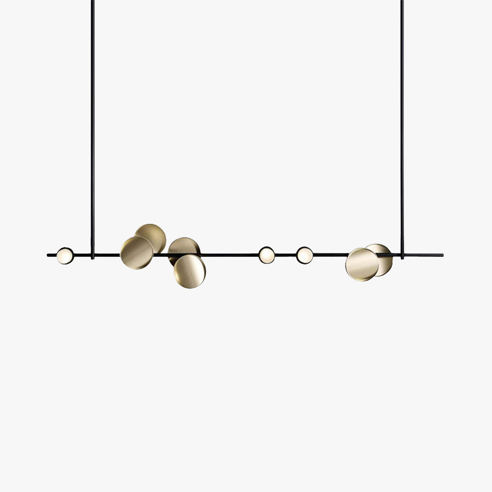 Avi Moderna Diseño Lineal Metal Lámpara Colgante Dorada