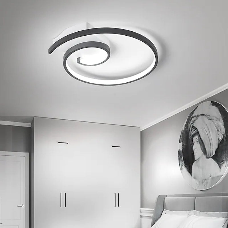 Louise Moderna Espiral Metal LED Lámpara de Techo Negra/Blanca