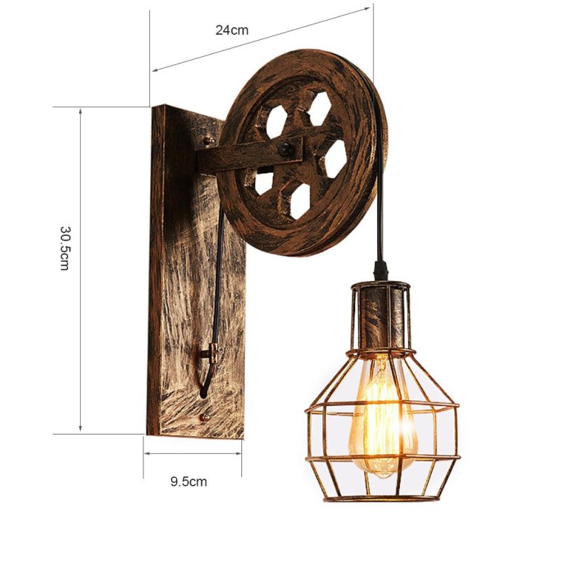 Alessio Vintage Industrial LED Aplique de Pared Bronce/Negra