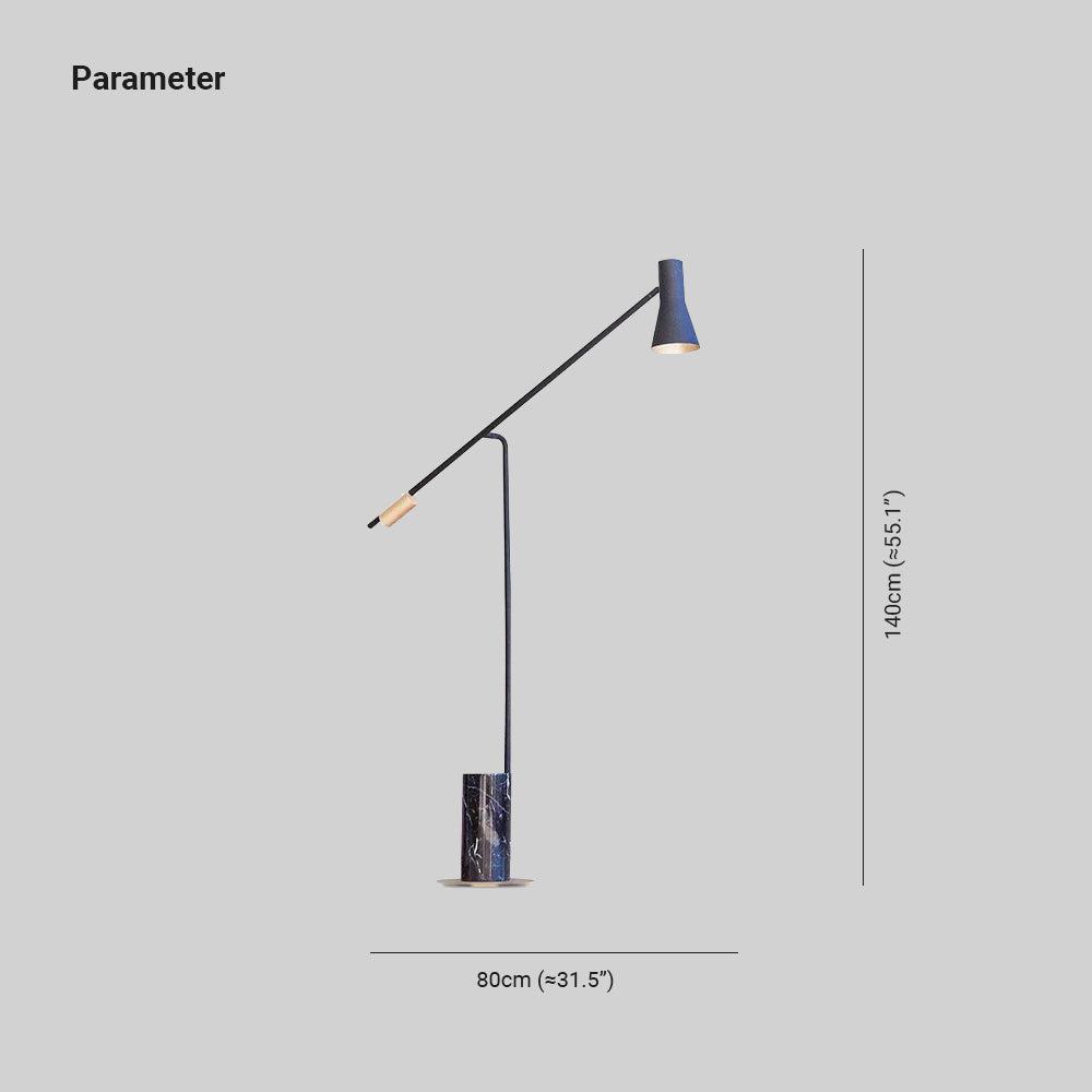 Carins Moderna Minimalista Mármol/Metal Lámpara de Pie Negra