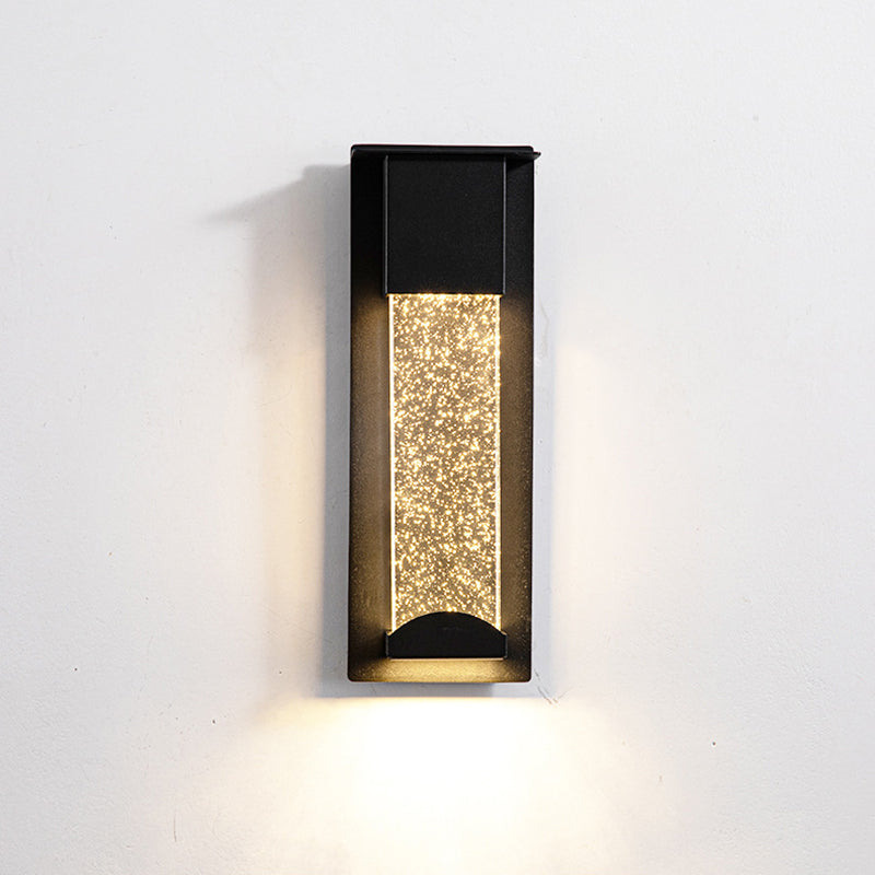 Auer Moderno Rectángulo Metal LED Aplique de Pared Exterior Negro