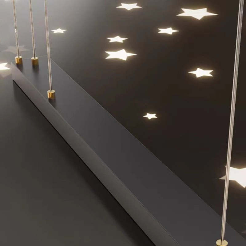 Madina Lujo Decorativa Geométrica Metal/Cristal Lámpara Colgante Negra/Dorada