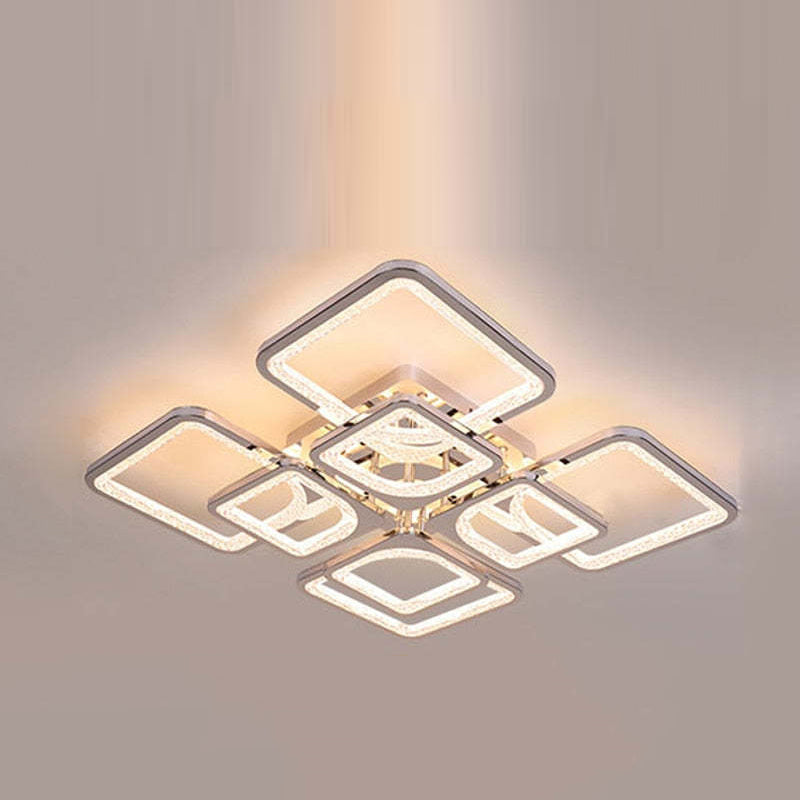 Lacey Moderna Cuadrada Metal LED Lámpara de Techo Blanca