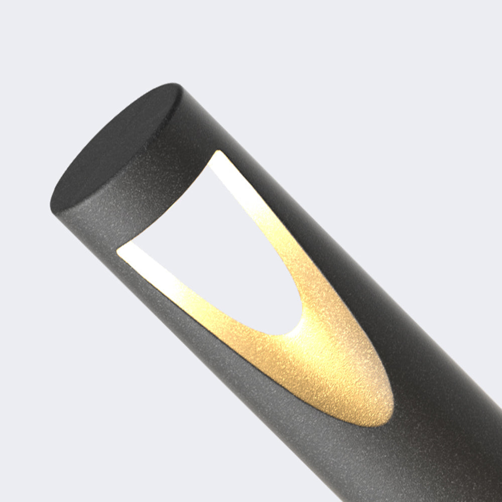 Pena Moderna Cilíndrica Metal Lámpara Exterior, Negra