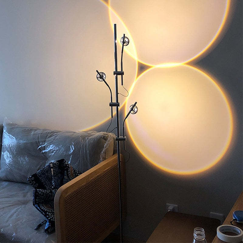 Salgado Minimalista Moderna Lineal Metal LED Lámpara de Pie Negra