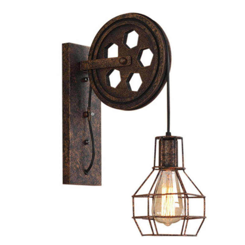 Alessio Vintage Industrial LED Aplique de Pared Bronce/Negra