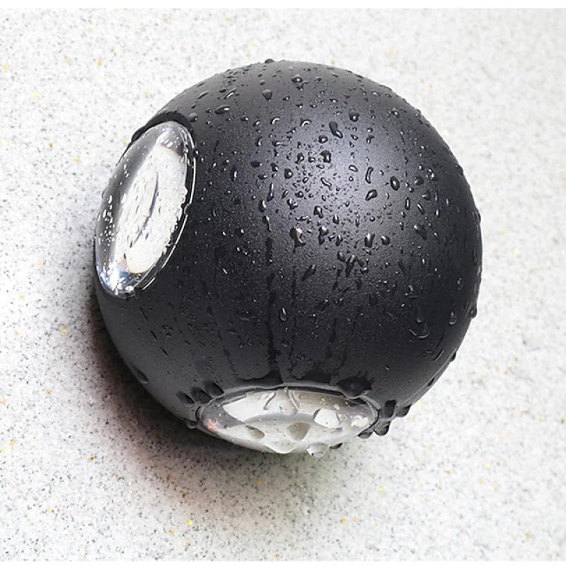 Orr Moderno Bola Metal LED Aplique de Exterior Negro