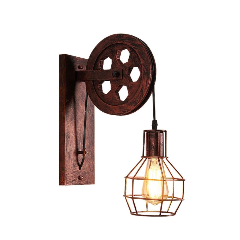 Alessio Vintage Industrial LED Aplique de Pared Bronce/Negra