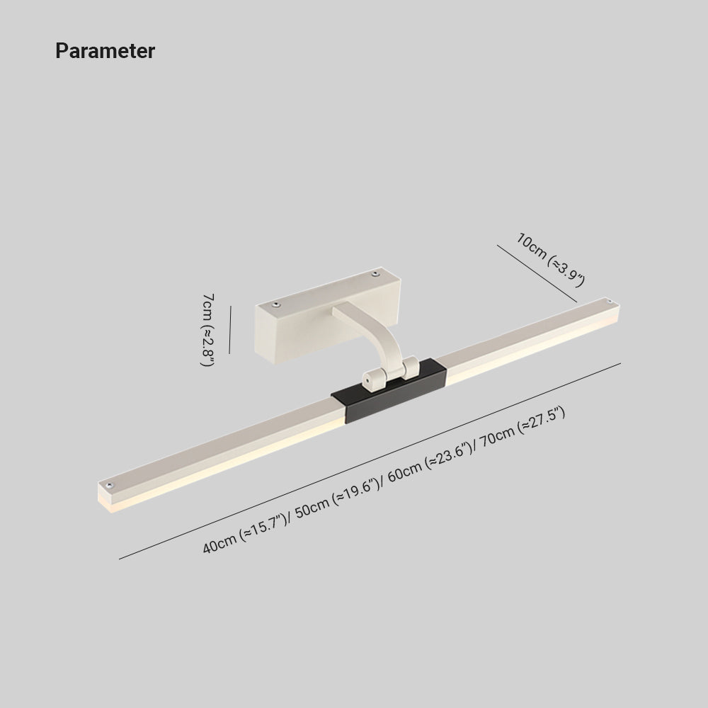 Edge Moderno Lineal Acrílico Aplique de Pared Para Espejo Negro/Dorado