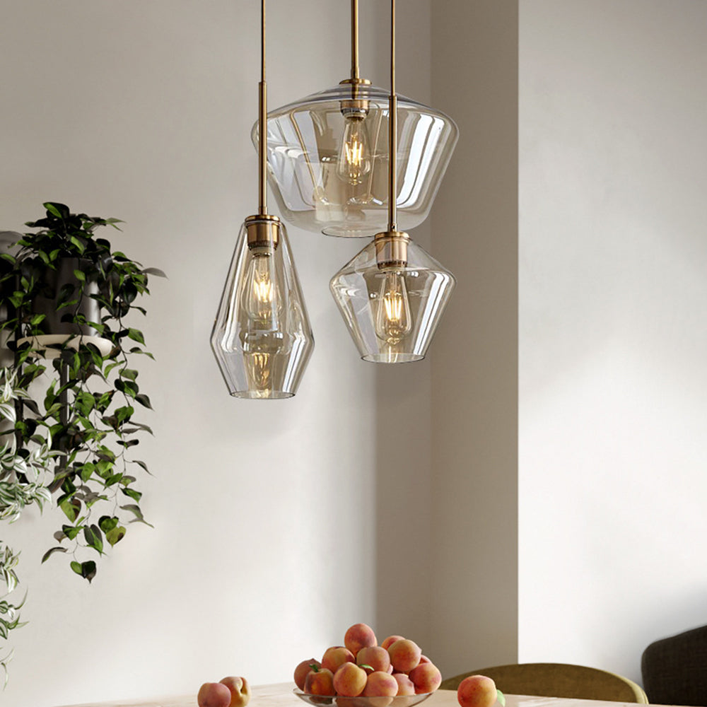 Hailie Moderna Diseño con Forma Irregular Metal Lámpara Colgante, Transparente