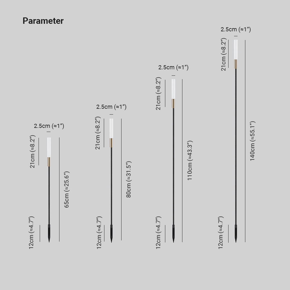 Pena Moderna Lámpara Exterior Lineal Metal Acrílico Patio