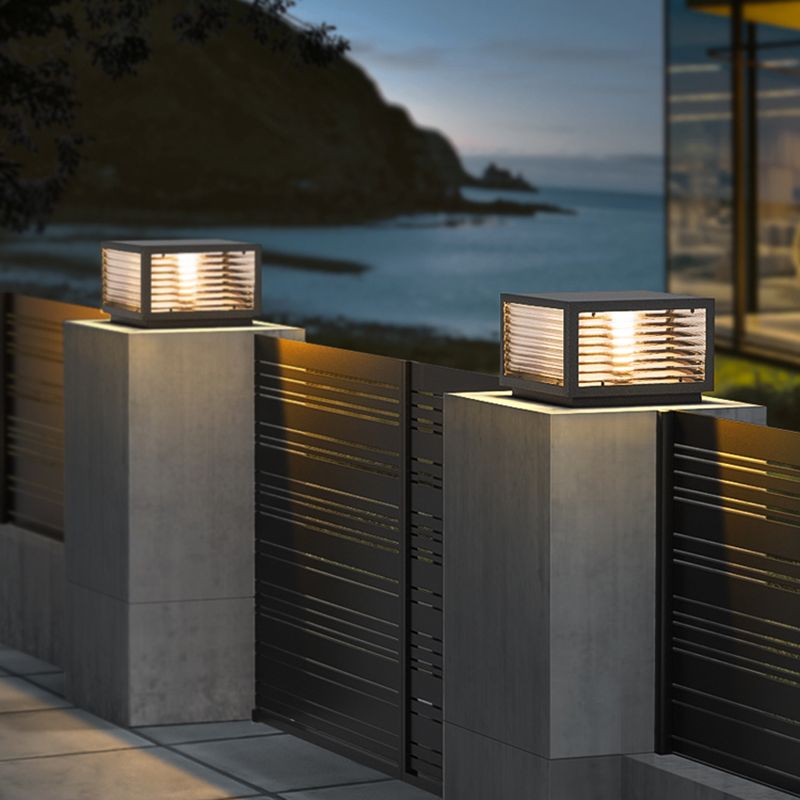 Riley Retro Lámpara Exterior LED Cubo Metal Patio Jardín