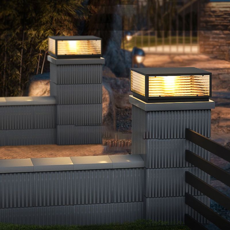 Riley Retro Lámpara Exterior LED Cubo Metal Patio Jardín