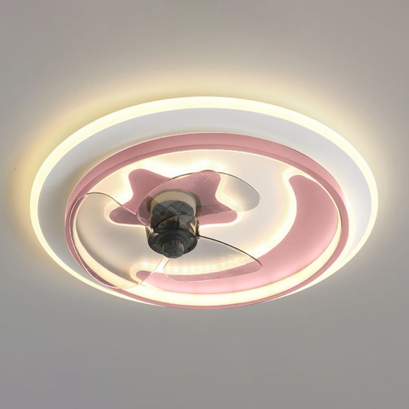Arisha Ventilador de techo con Luz sin aspas 2 Anillos, 5 Colores, Motor dc, ∅50CM