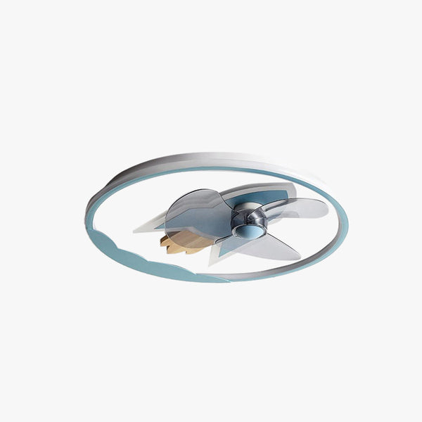 Minori Ventilador de techo con Luz sin aspas, Infantil, Forma de Cohete 2  Luces, 5 Colores, Motor dc, ∅46/55CM