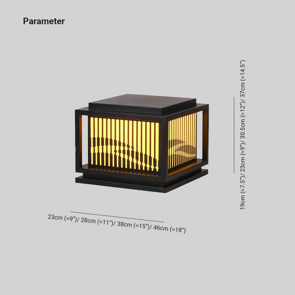 Riley Retro Lámpara Exterior LED Cubo Metal Patio Jardín