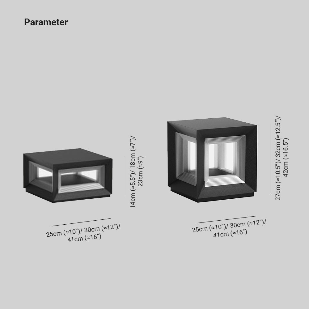 Riley Moderno Lámpara LED Exterior Cubo Metal Patio