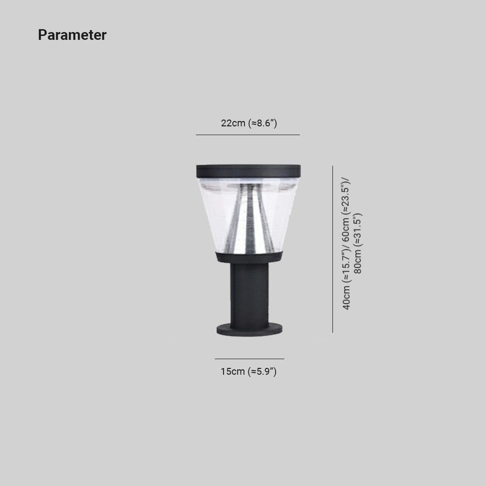 Pena Moderna Cónica Metal Lámpara Exterior De Pie Exterior