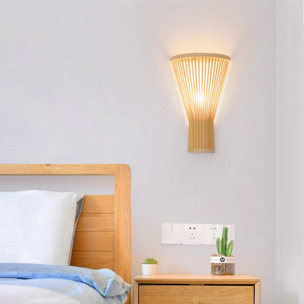 Ozawa Natural Ratán/Acrílico LED Aplique de Pared Madera