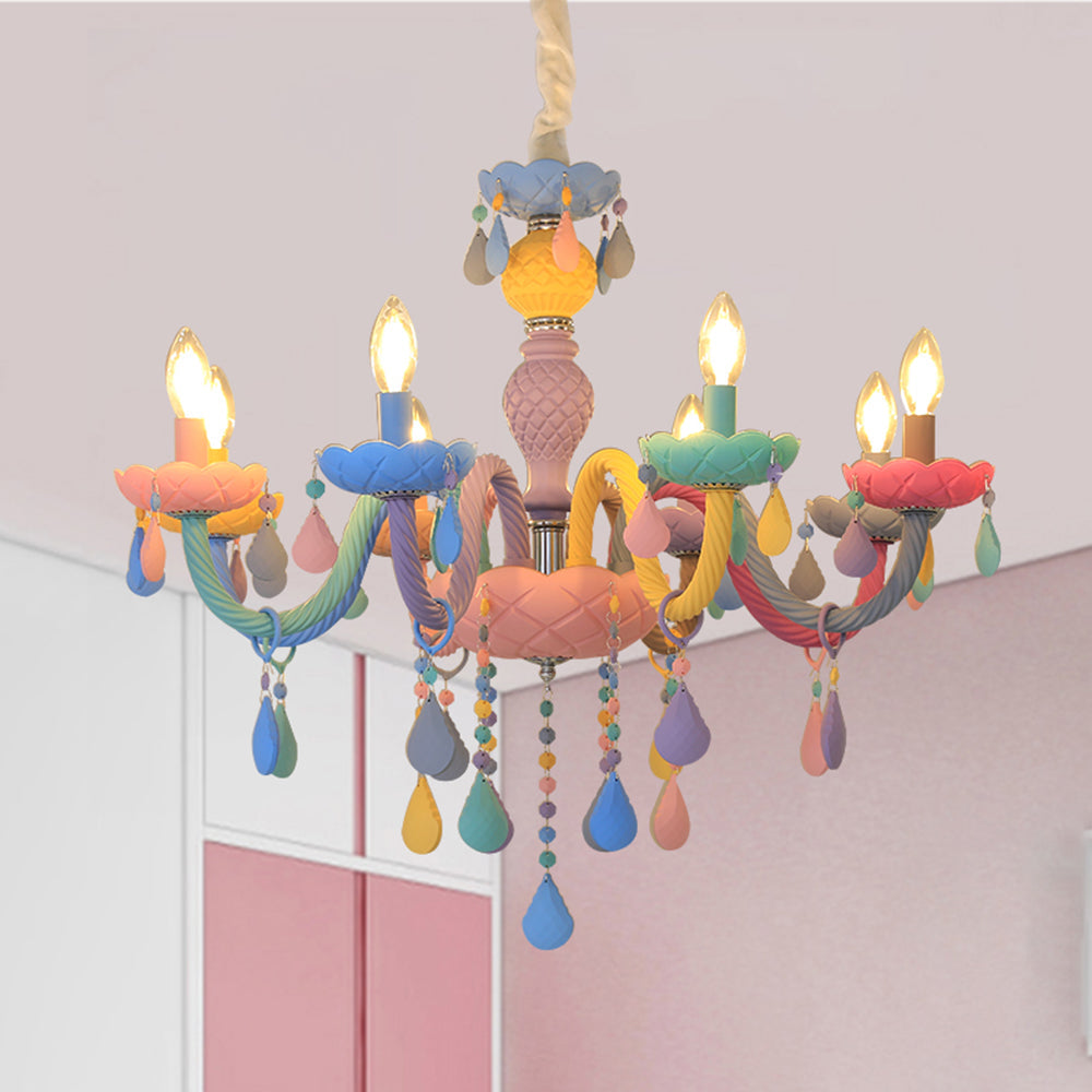 Morandi Infantil Multiple Metal Lámpara Colgante 8 Luces Colores