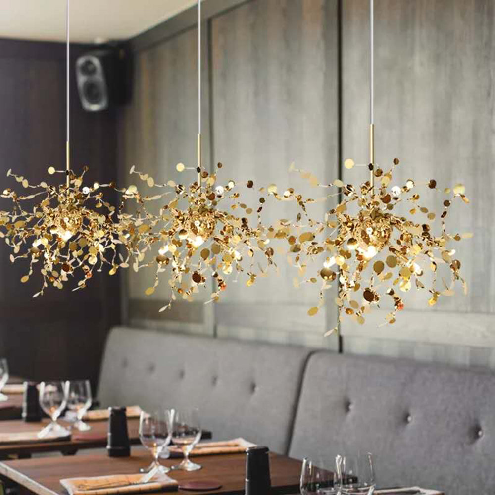 Olivia Moderna Diseño Decorativa Metal Lámpara Colgante Dorada/Plata