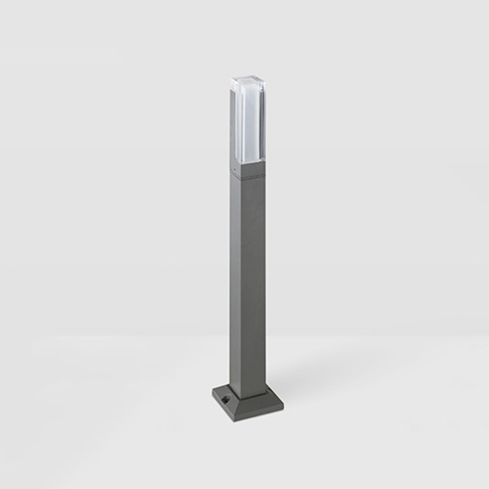 Pena Moderna Lámpara Solar Exterior con Columna Rectangular, Negra