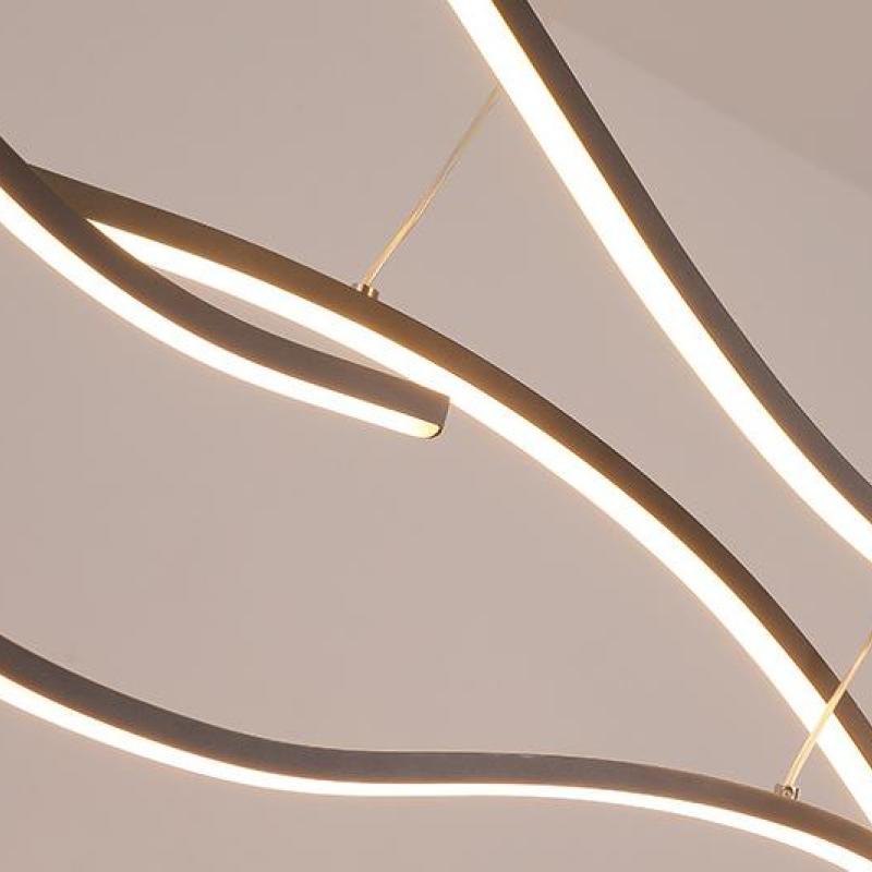 Louise Diseño Lineal Metal Lámpara Colgante, Negra/Dorada