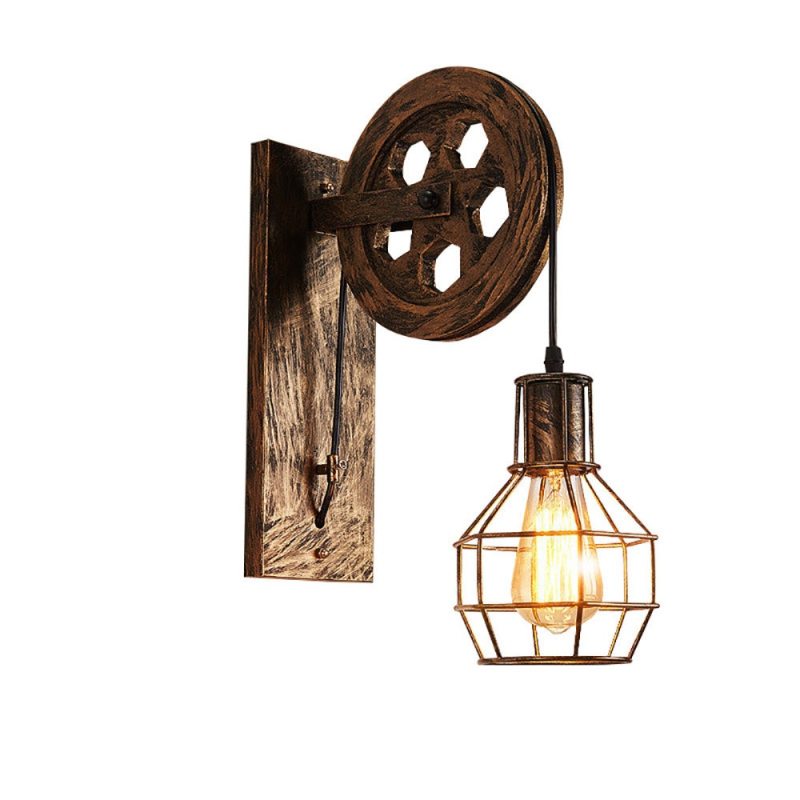 Alessio Vintage Industrial LED Aplique de Pared Bronce/Negra