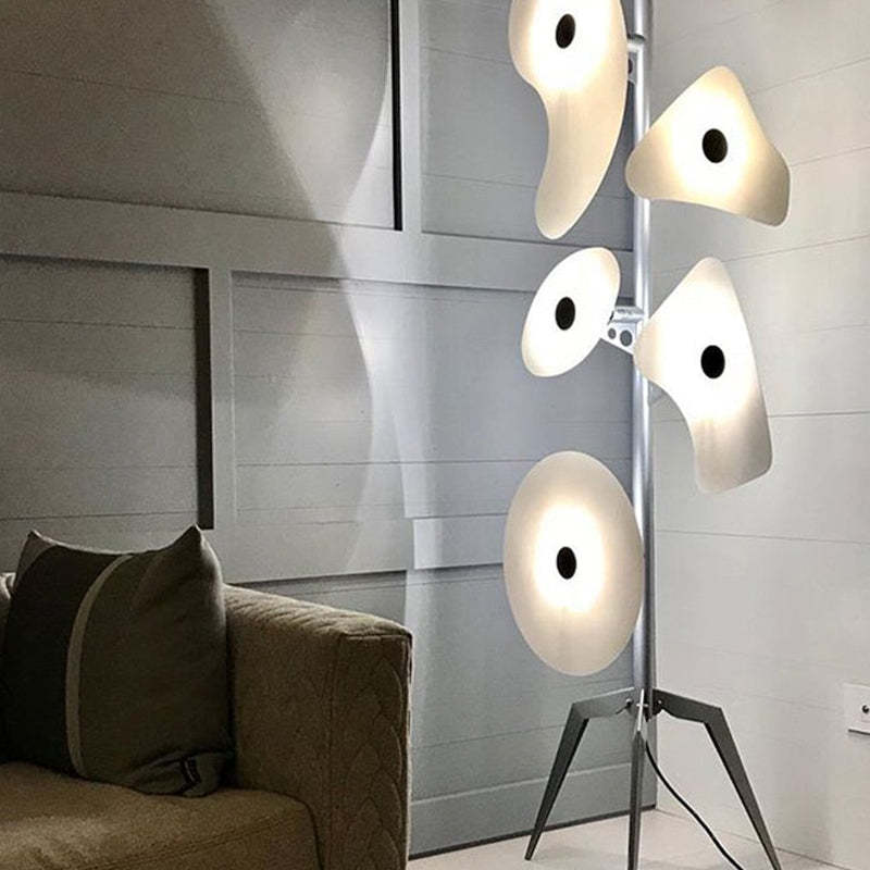 Morandi Modern Geométrico Metal LED Lámpara de Pie Blanca