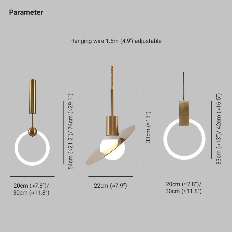 Cooley Moderna Globo/Anillo Metal/Vidrio Lámpara Colgante Ora