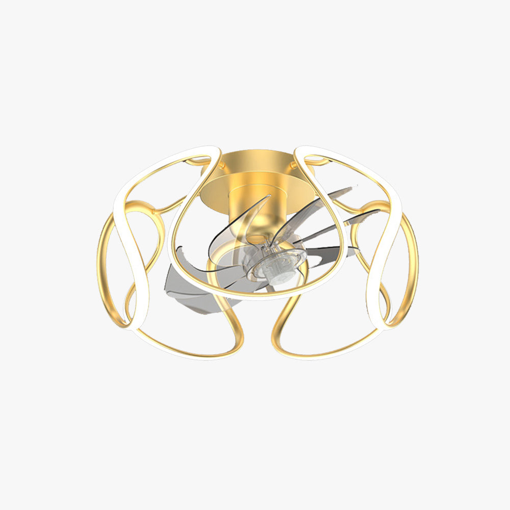 Lacey Ventilador de Techo con Luz sin aspas, Blanco con Oro, Motor dc, ∅50CM