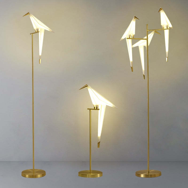Clifford Moderna Geométrico Metal/Acrílico LED Lámpara de Pie Blanca