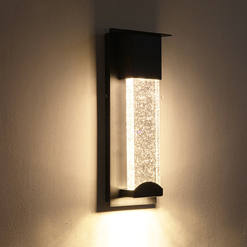 Auer Moderno Rectángulo Metal LED Aplique de Pared Exterior, Negro