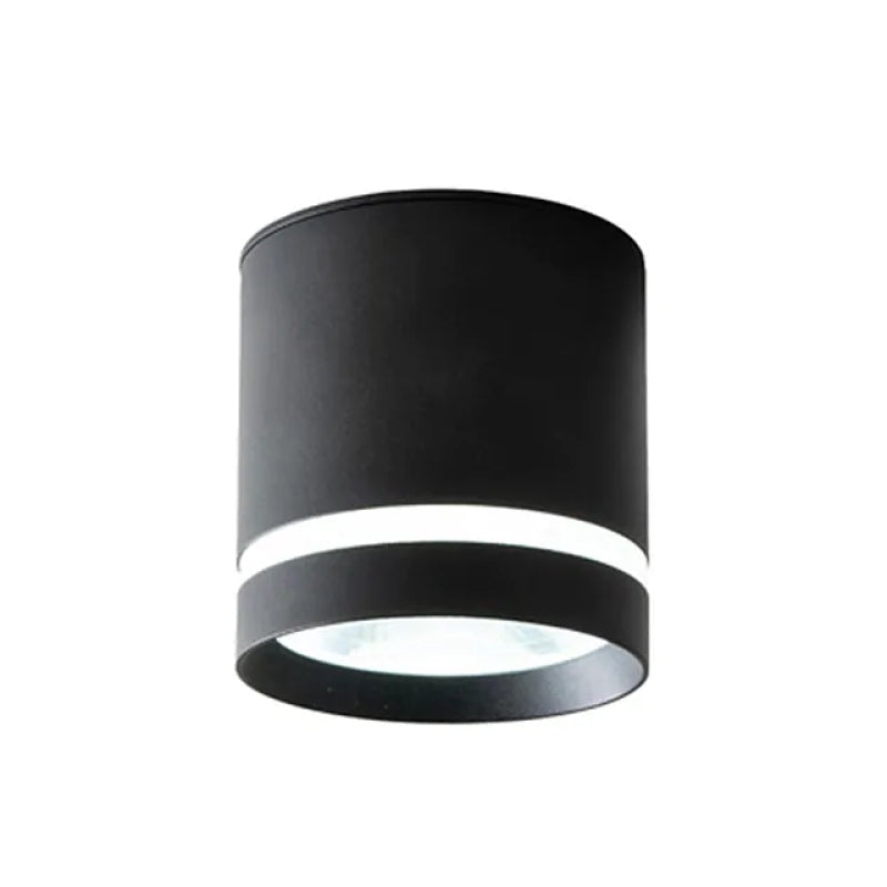 Freja Minimalista Foco Cilíndrica Metal LED Lámpara de Techo Blanca/Negro