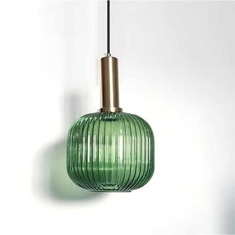 Hailie Minimalista Oval Metal/Acrílico Lámpara Colgante, Verde/Ámbar/Gris