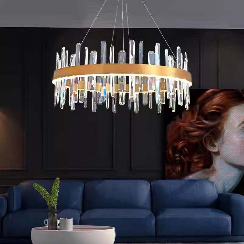 Marylin Moderna Anilla Diseño Cristal Lámpara Colgante Dorada